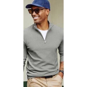 PJ PAUL JONES Men's Quarter Zip Sweater Slim Fit Long Sleeve Casual Pullover Sm